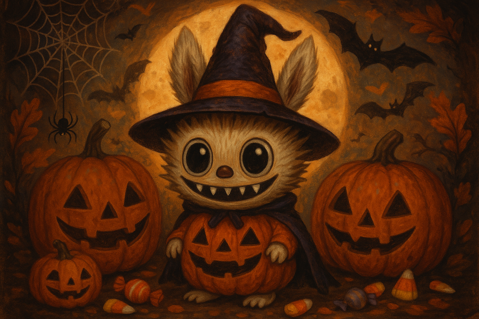 A Halloween-themed Labubu character
